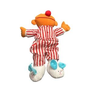 Striped Plush Sesame Street Ernie Toy with Bunny Slippers